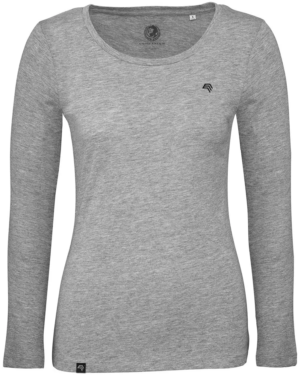 ― % ― BAC TW071/ ― Damen Bio-Baumwolle Longsleeve T-Shirt - Heather Grau Melange [XS]