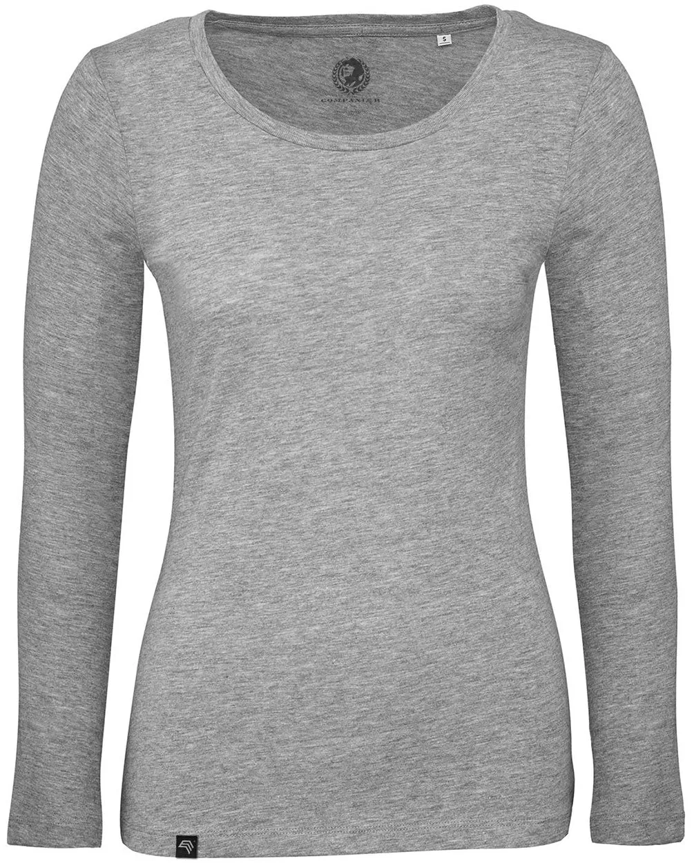 ― % ― BAC TW071/ ― Damen Bio-Baumwolle Longsleeve T-Shirt - Heather Grau Melange [XS]