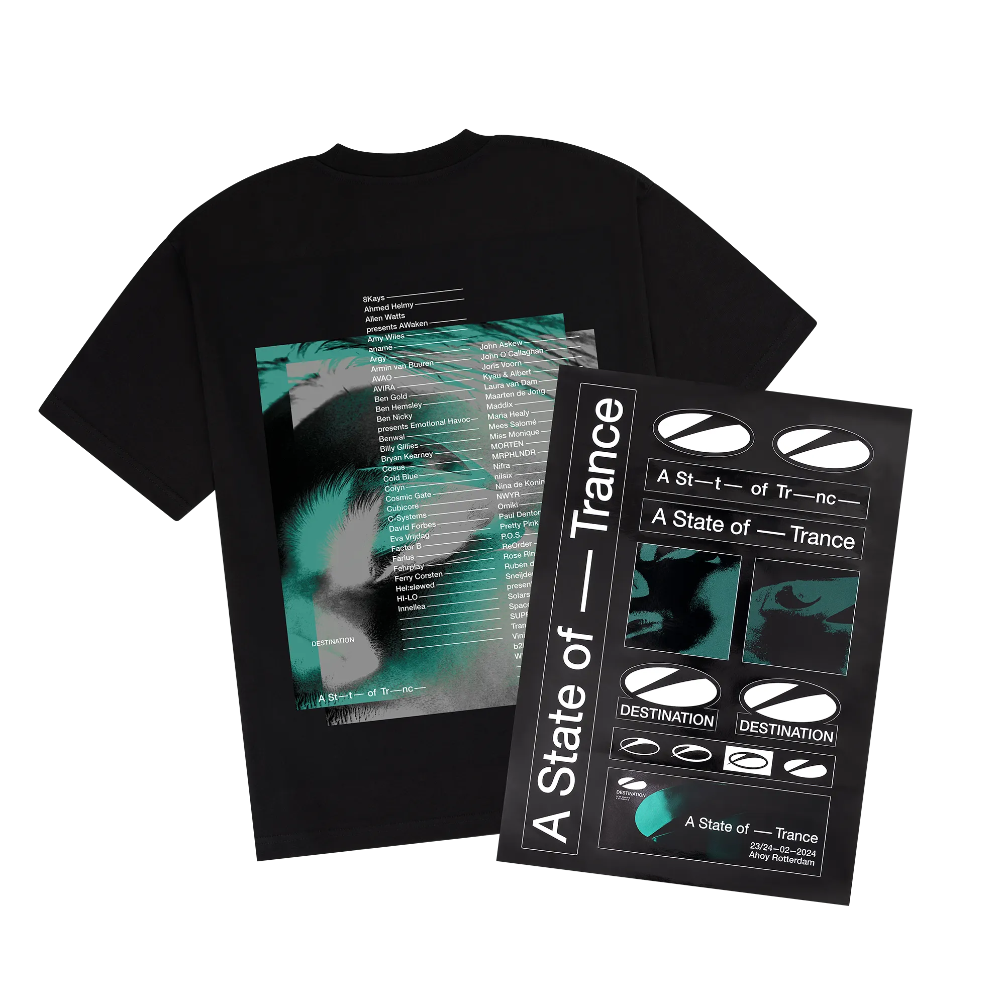 A State of Trance DESTINATION - Line up Tee & Sticker Pack Combi Deal