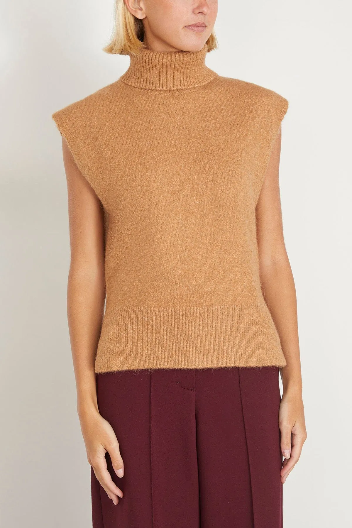 Aaron Knit Top in Camel