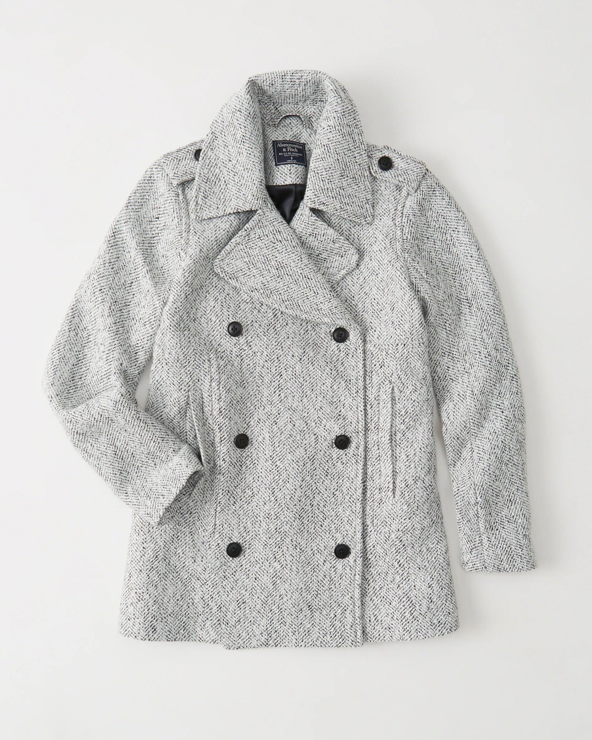 Abercrombie & Fitch WOOL-BLEND PEACOAT