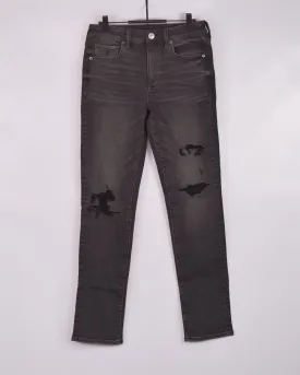 AE Next Level Curvy Patched High-Waisted JEANS BLACK WASH