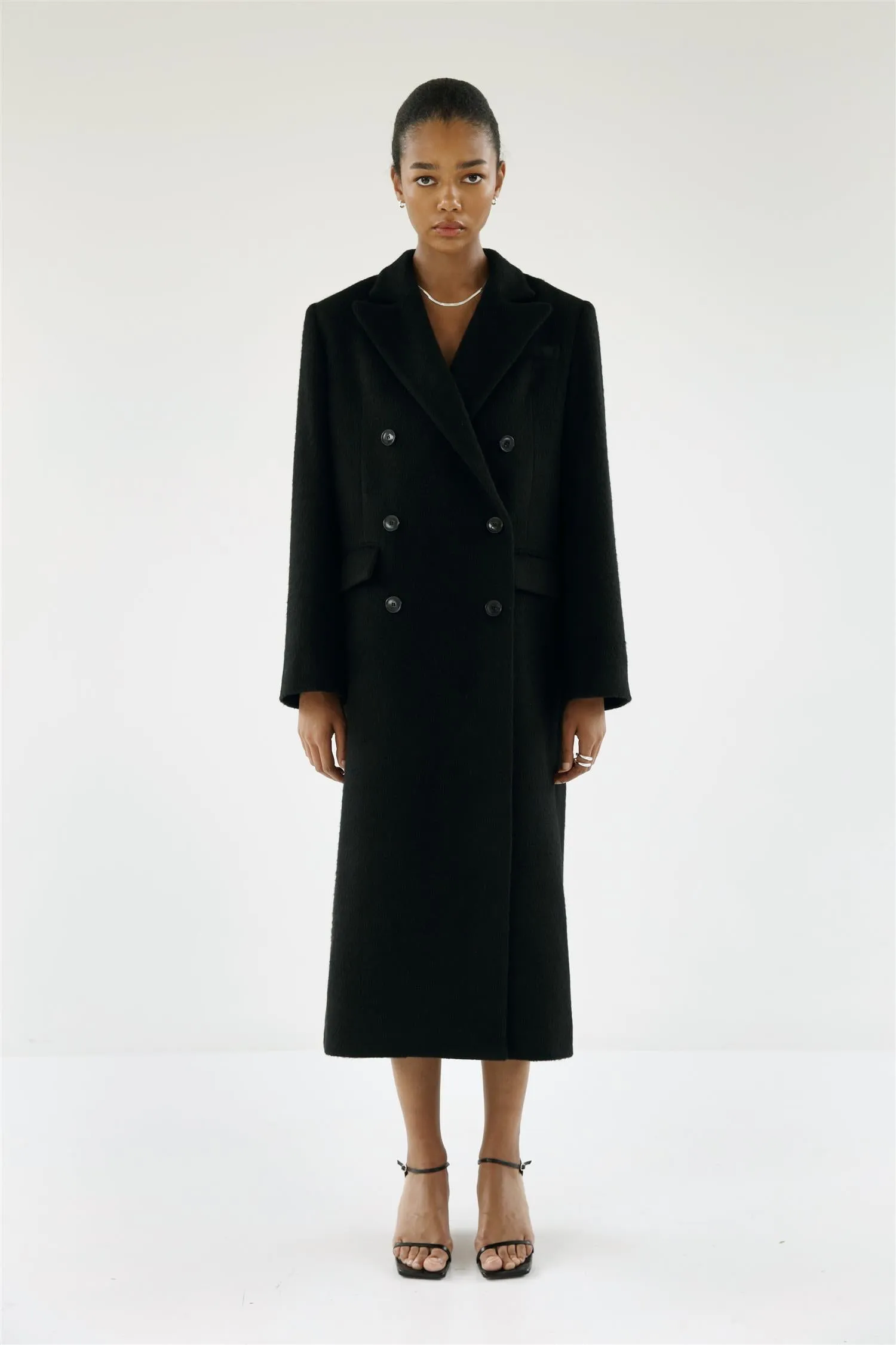 ALMADA LABEL - Drew Double-Breasted Coat - Black