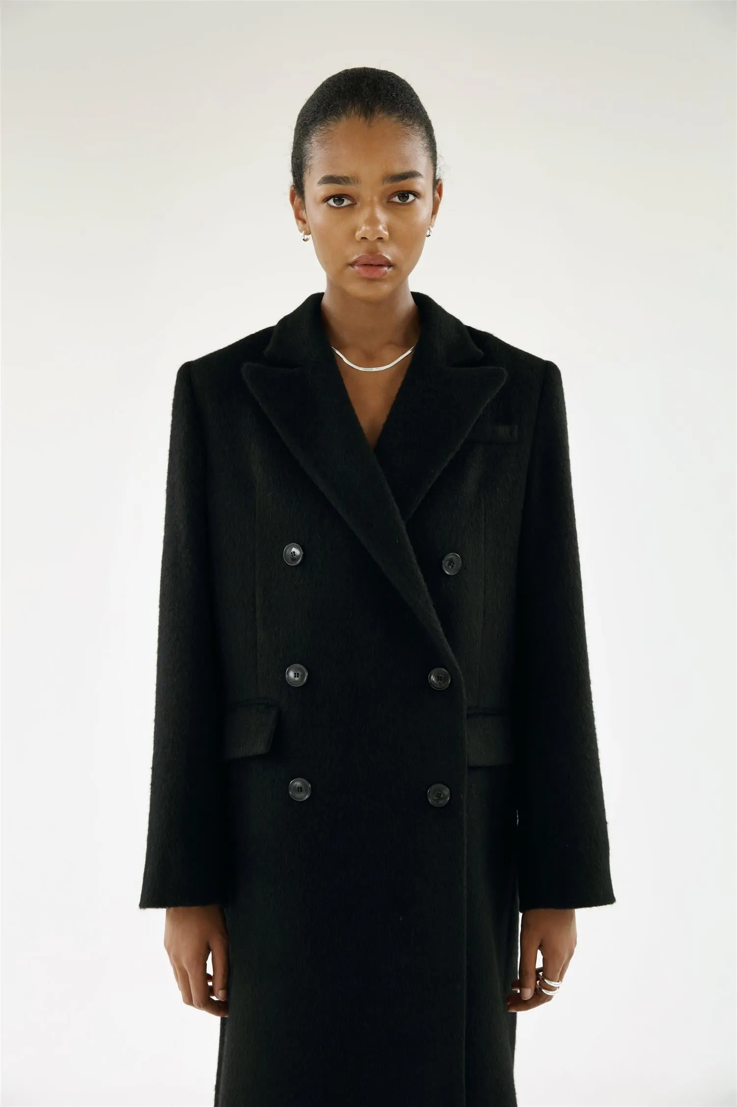 ALMADA LABEL - Drew Double-Breasted Coat - Black