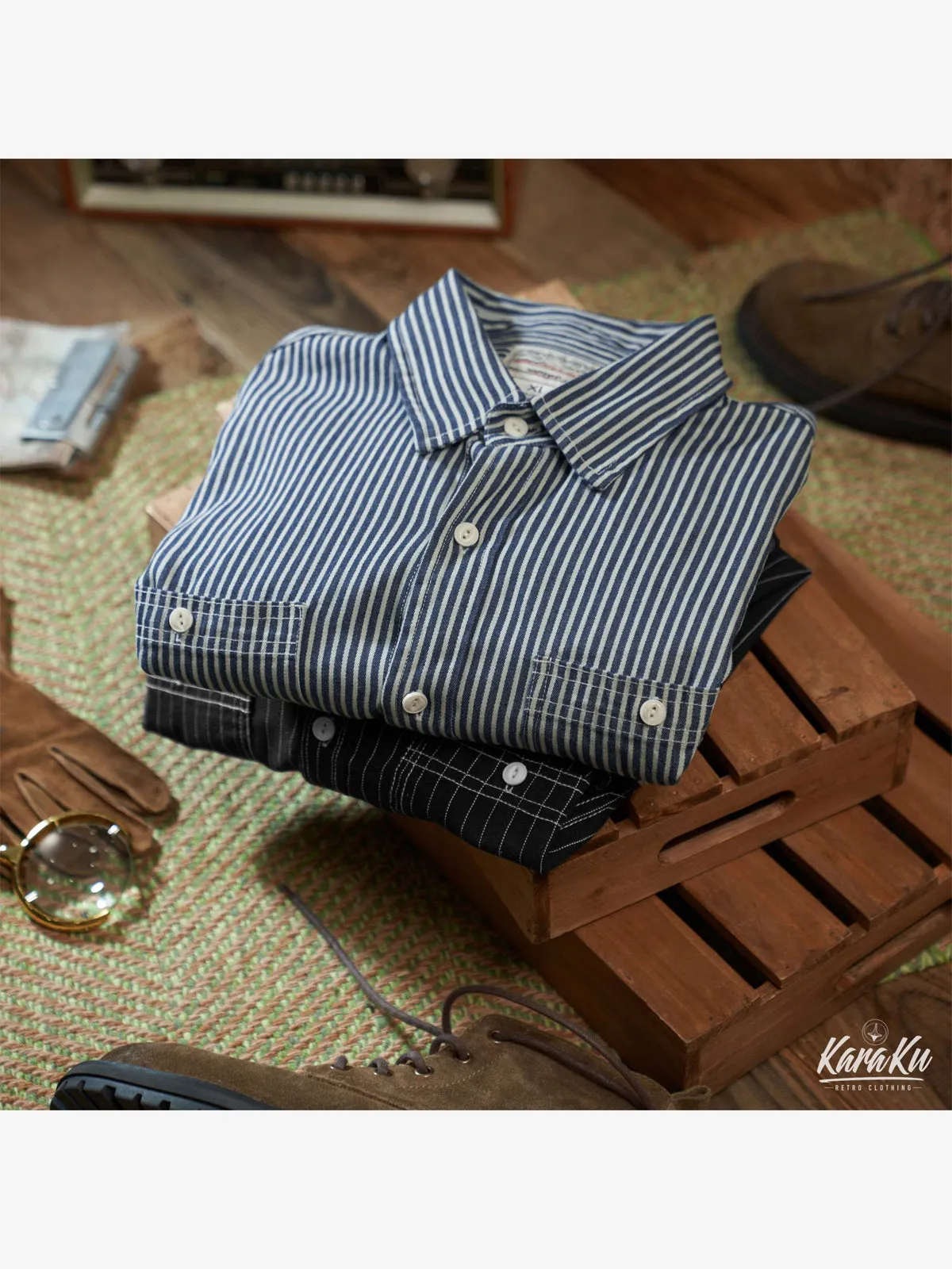 American Style Wabash Striped Long Sleeve Shirt