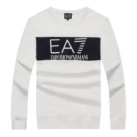 Armani Jeans Block Logo Men's Sweatshirt -White