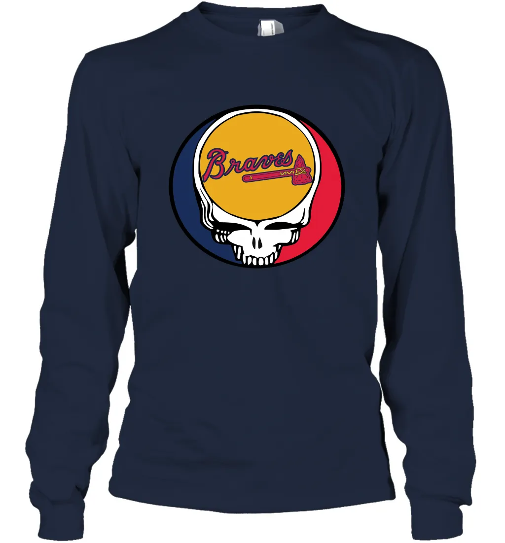 Atlanta Braves Grateful Dead Steal Your Face Baseball Adult Long Sleeve T-Shirt