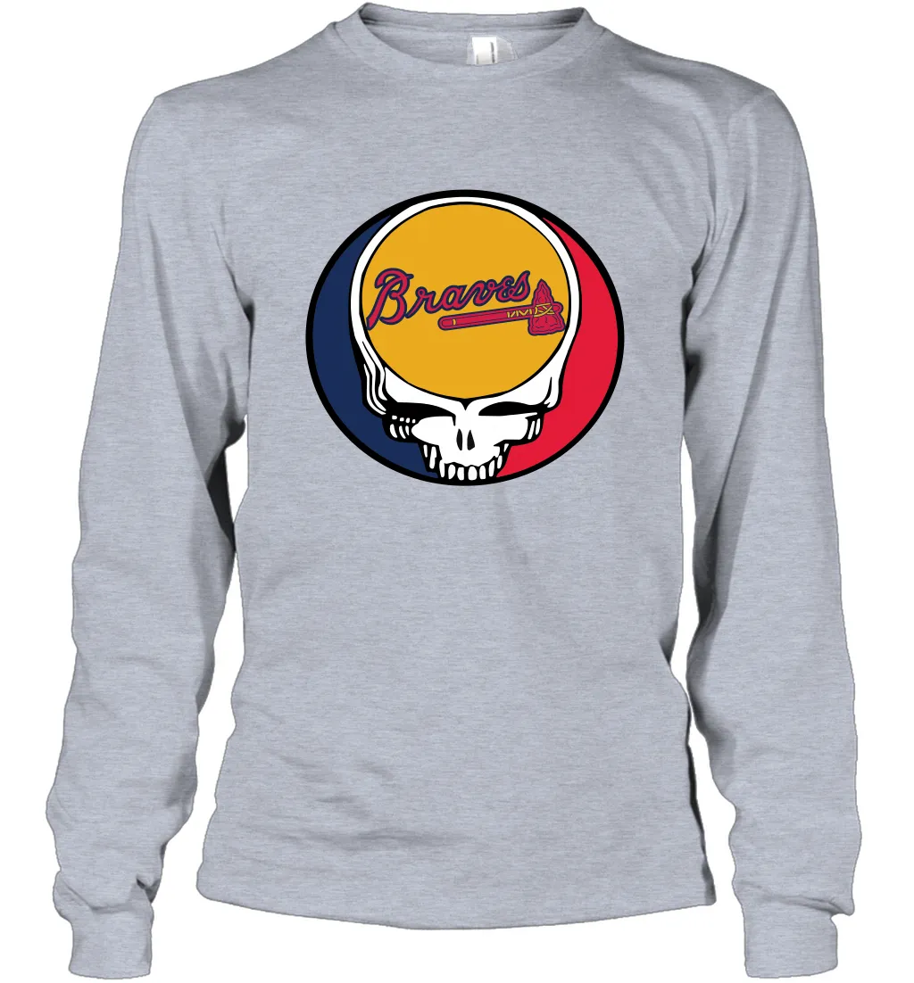 Atlanta Braves Grateful Dead Steal Your Face Baseball Adult Long Sleeve T-Shirt