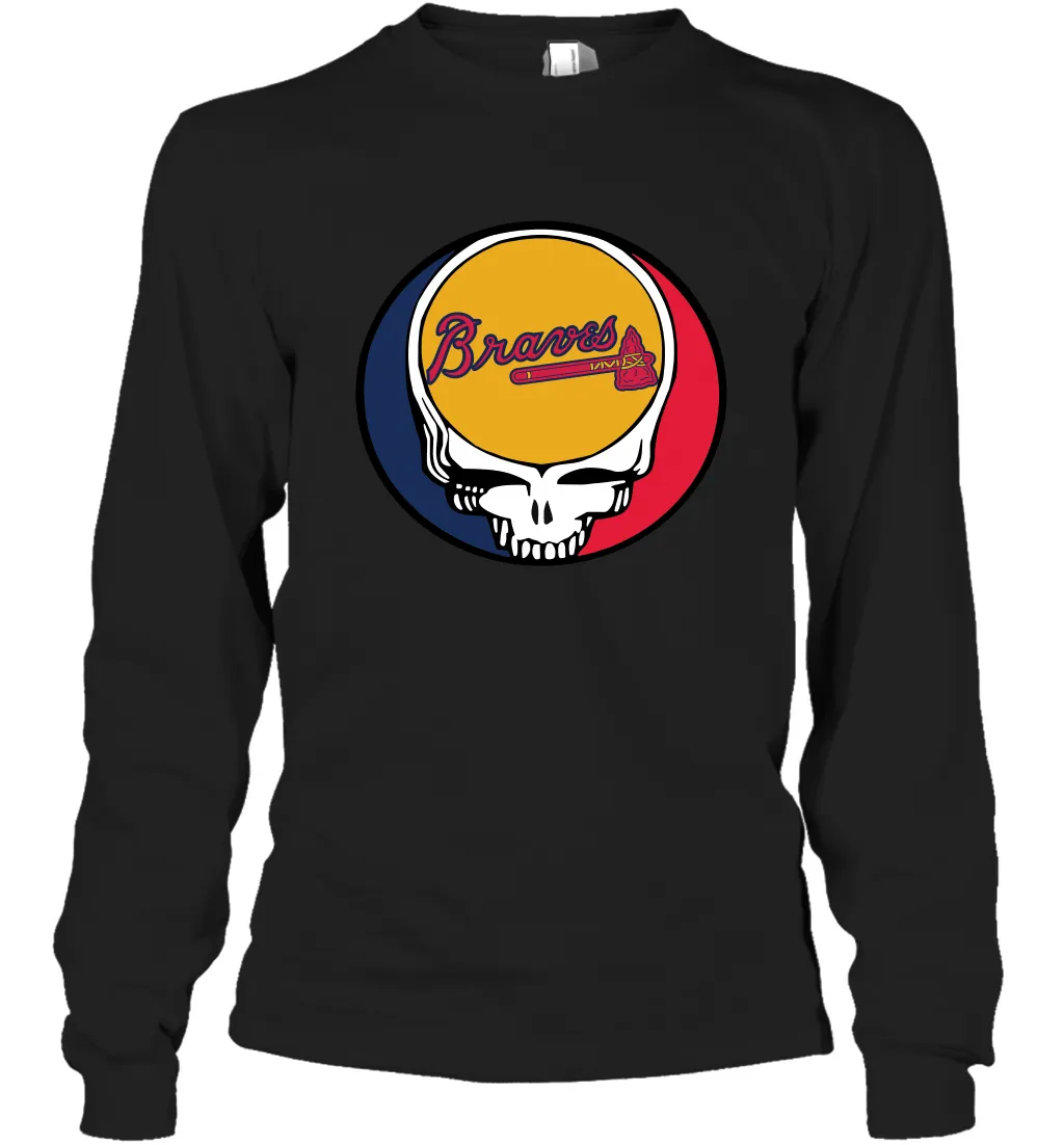 Atlanta Braves Grateful Dead Steal Your Face Baseball Adult Long Sleeve T-Shirt