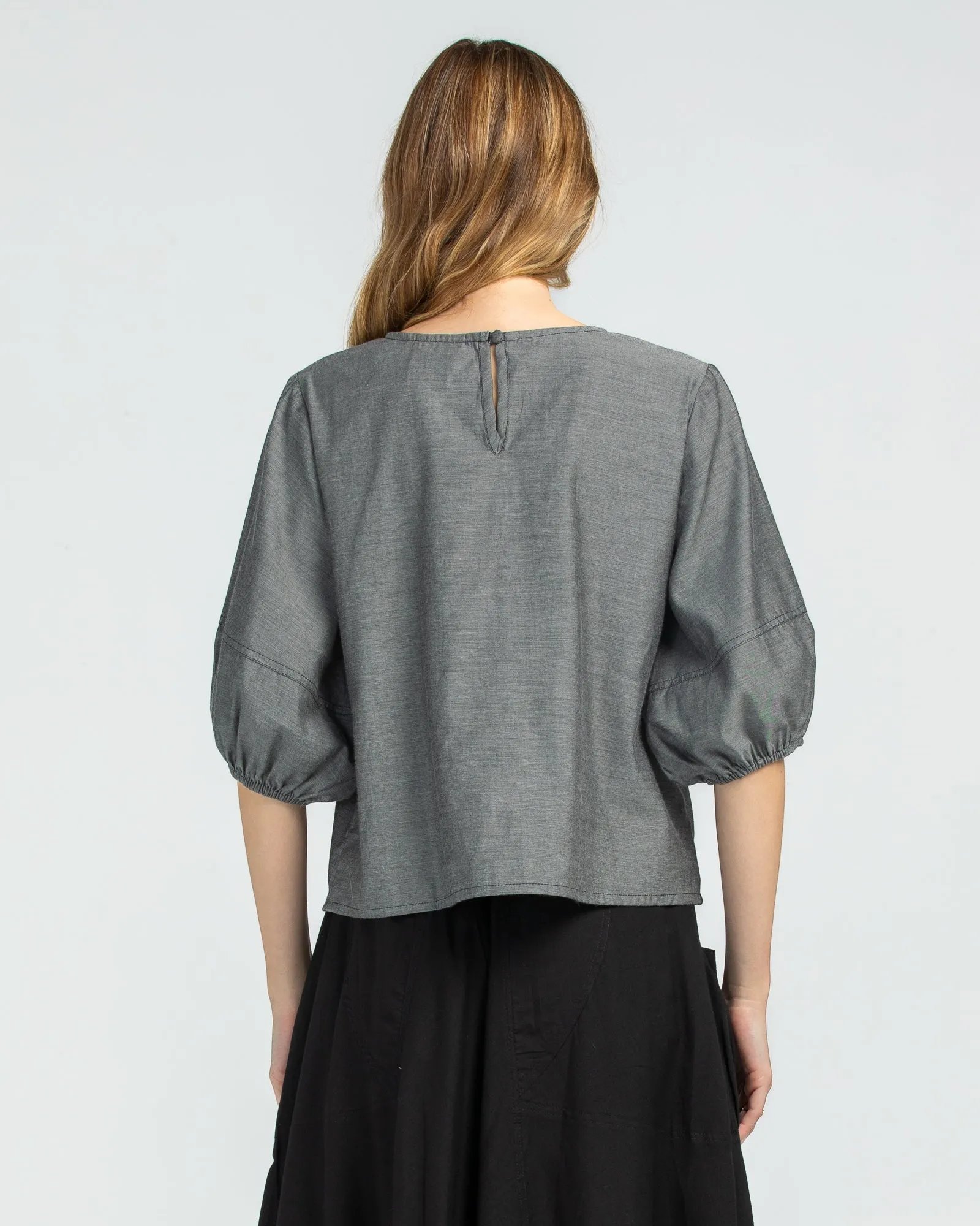 Ava Top - Winter Black Chambray