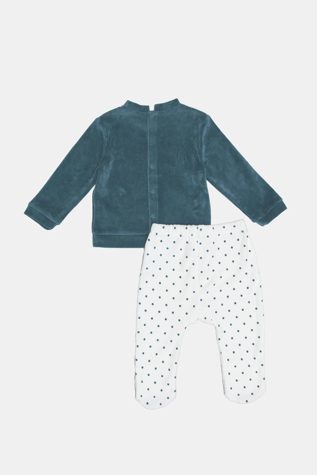 Babies Teal Printed Pyjama Set (2 Piece)