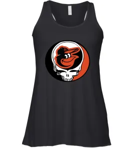 Baltimore Orioles Grateful Dead Steal Your Face Baseball Womens Racerback Tank Top