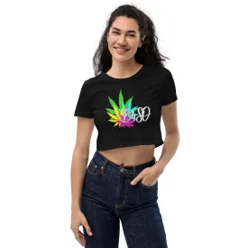 Black Organic Vibrate Leaf E4SO Crop Top