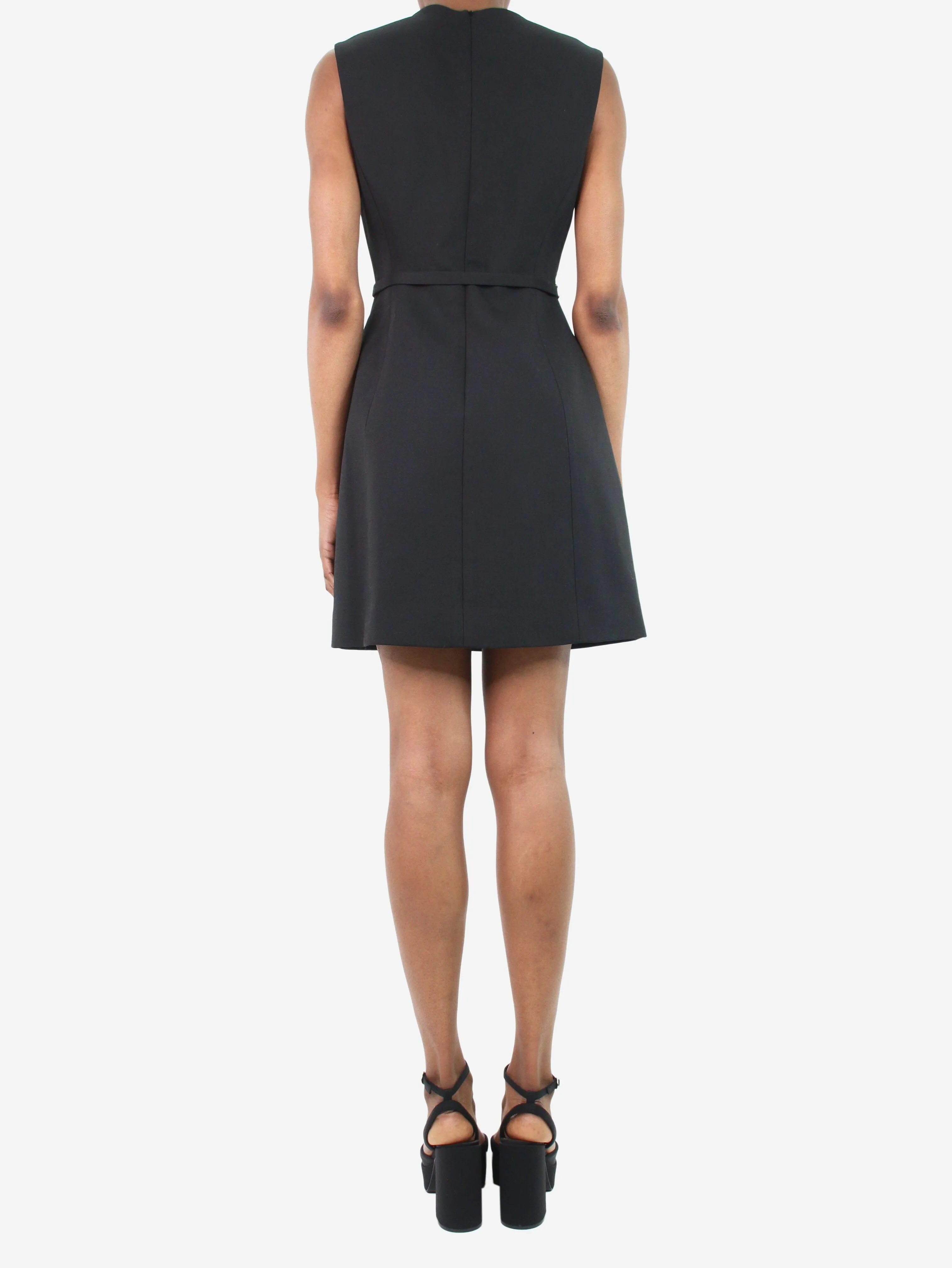 Black sleeveless sculpted dress - size US 2