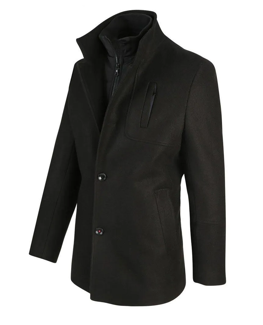 Black Wool Cotton Jack Coat