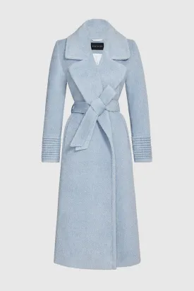 Bouclé Alpaca Long Notched Collar Wrap Coat