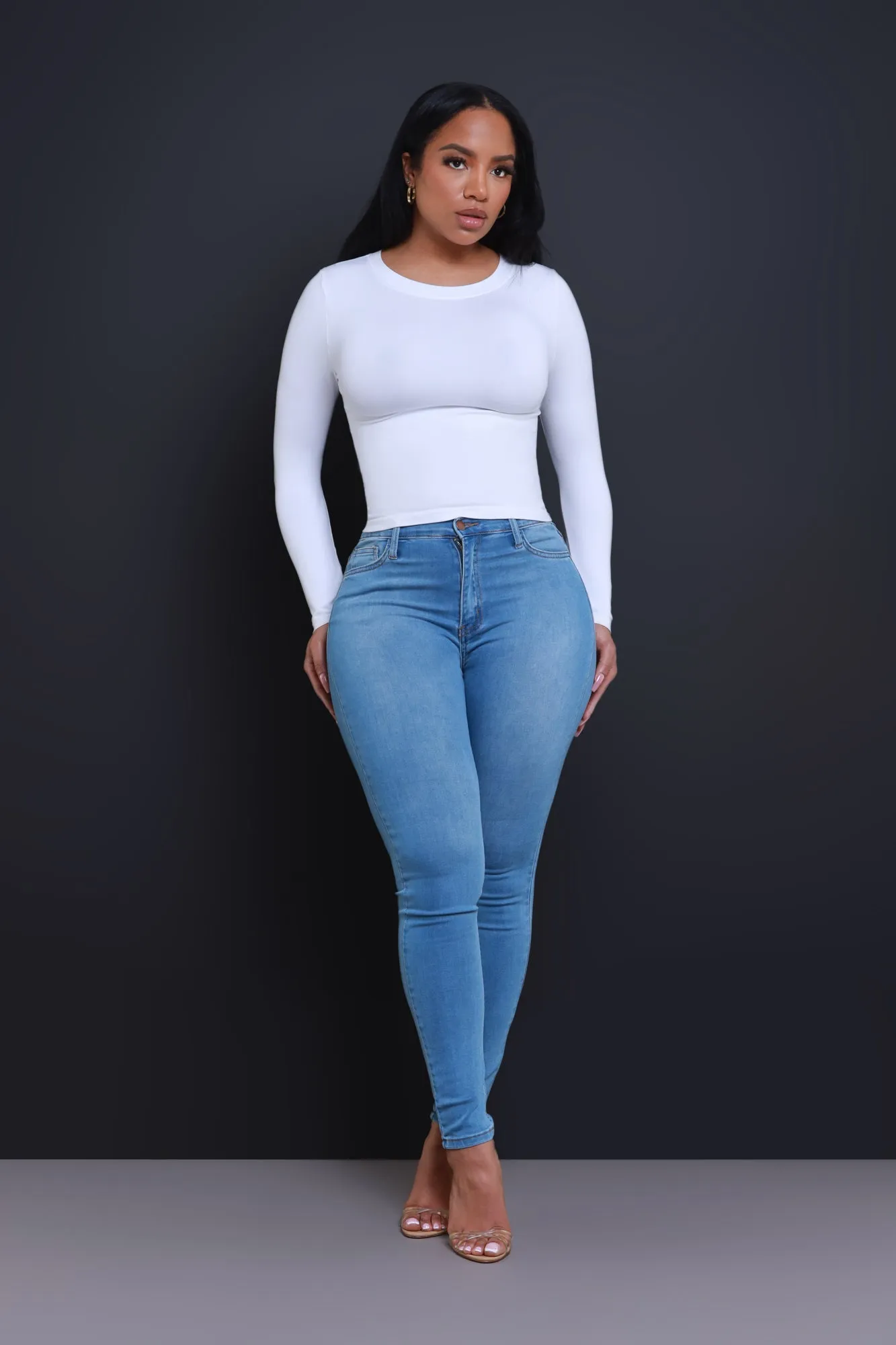 Call Me Up High Rise Skinny Jeans - Medium Wash