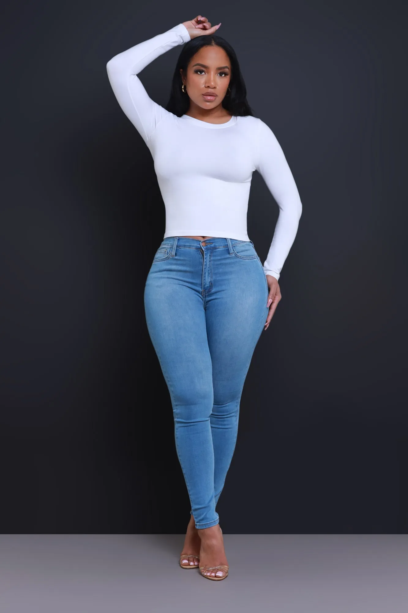 Call Me Up High Rise Skinny Jeans - Medium Wash