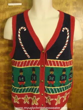 Candy Cane, Nutcrackers, and Gingerbread Christmas Party Sweater Vest