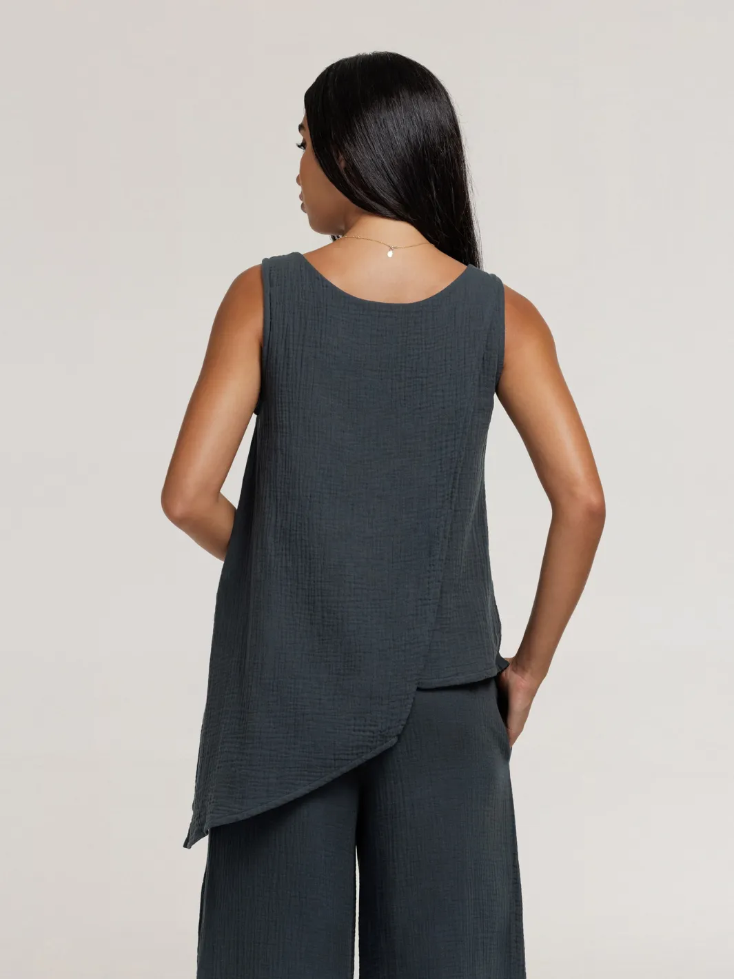 Caro Cotton Top Charcoal