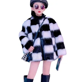 Checker Fur Coat