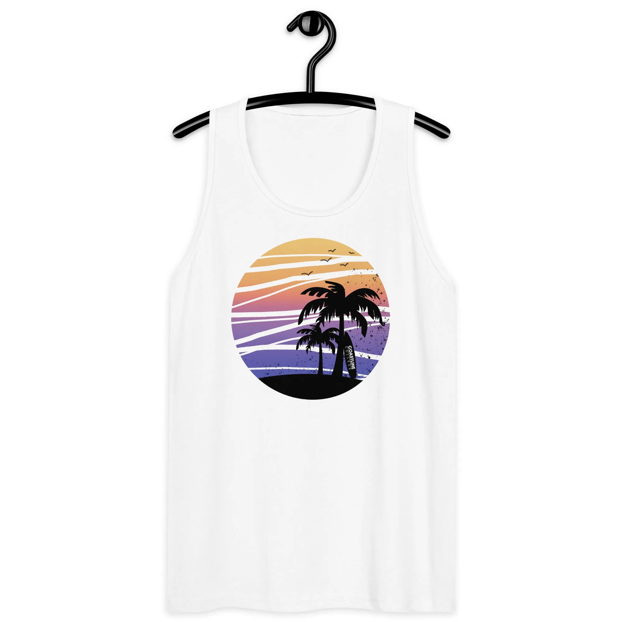 Coastline Summertime Sunset Unisex Premium Tank Top (Light Colors)