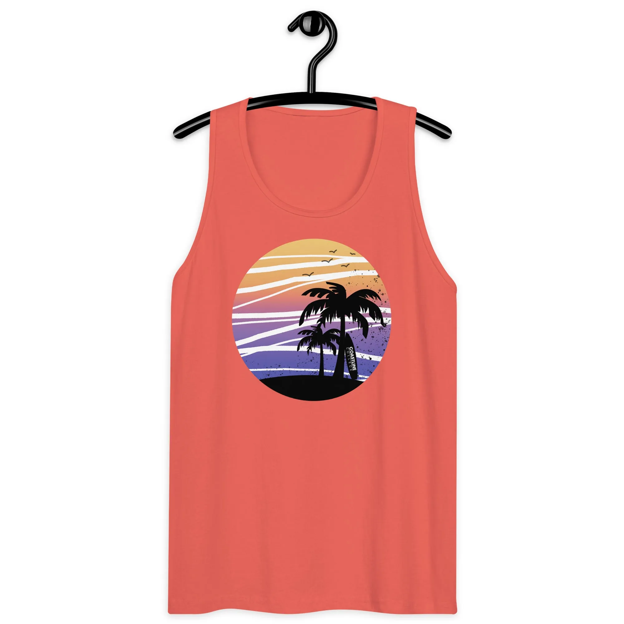 Coastline Summertime Sunset Unisex Premium Tank Top (Light Colors)