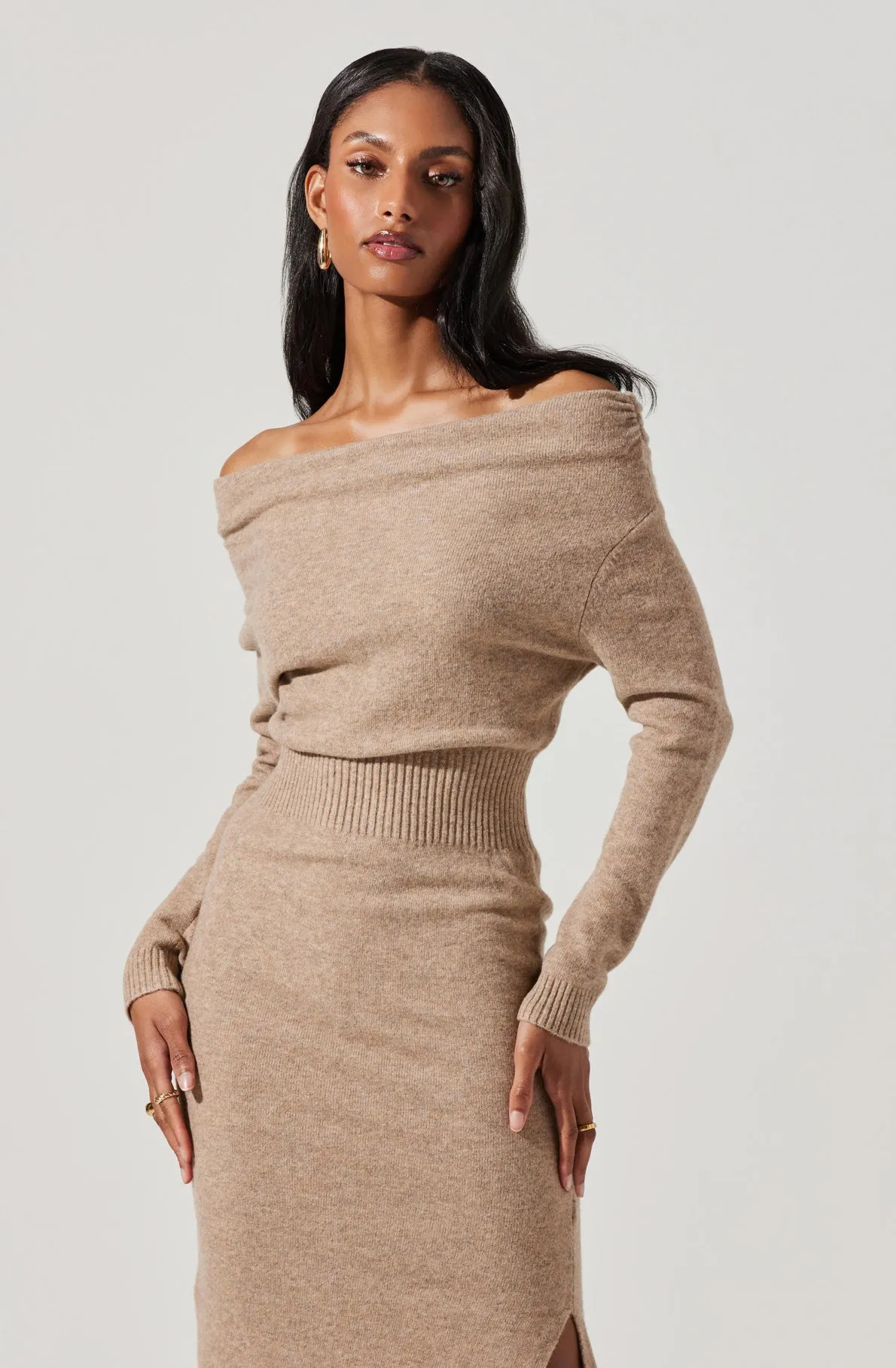 Cora Off Shoulder Sweater Dress