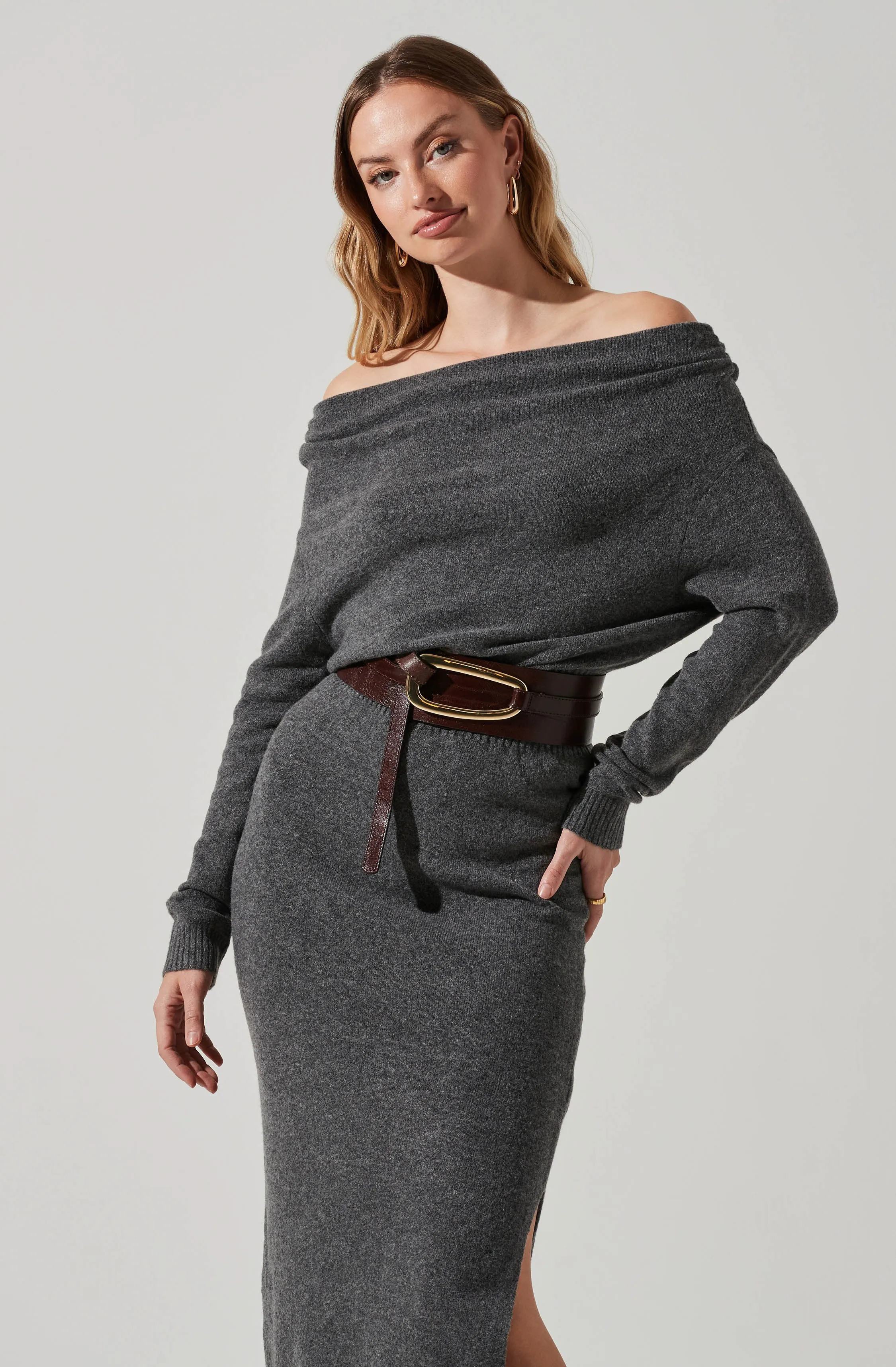 Cora Off Shoulder Sweater Dress