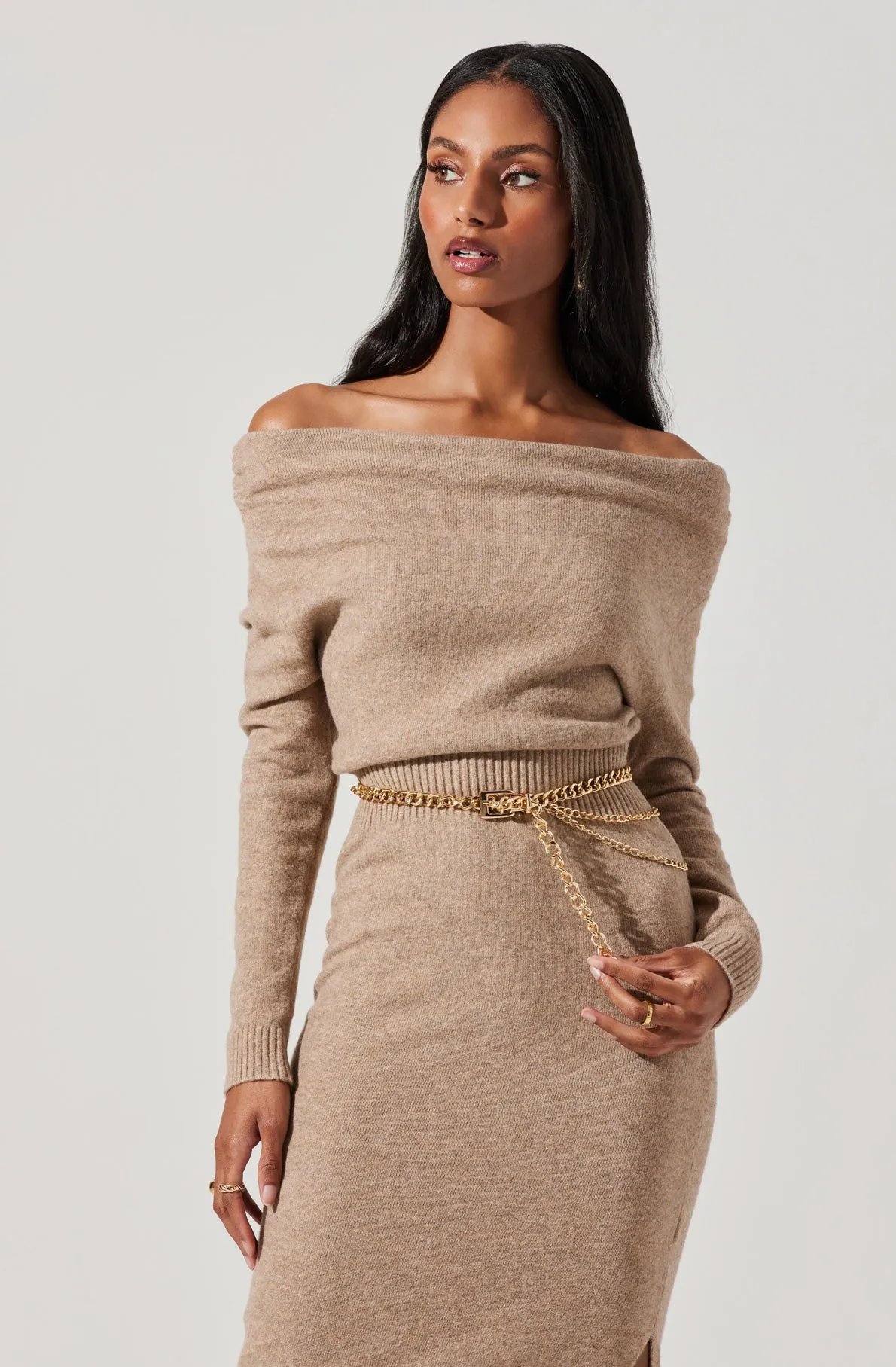 Cora Off Shoulder Sweater Dress