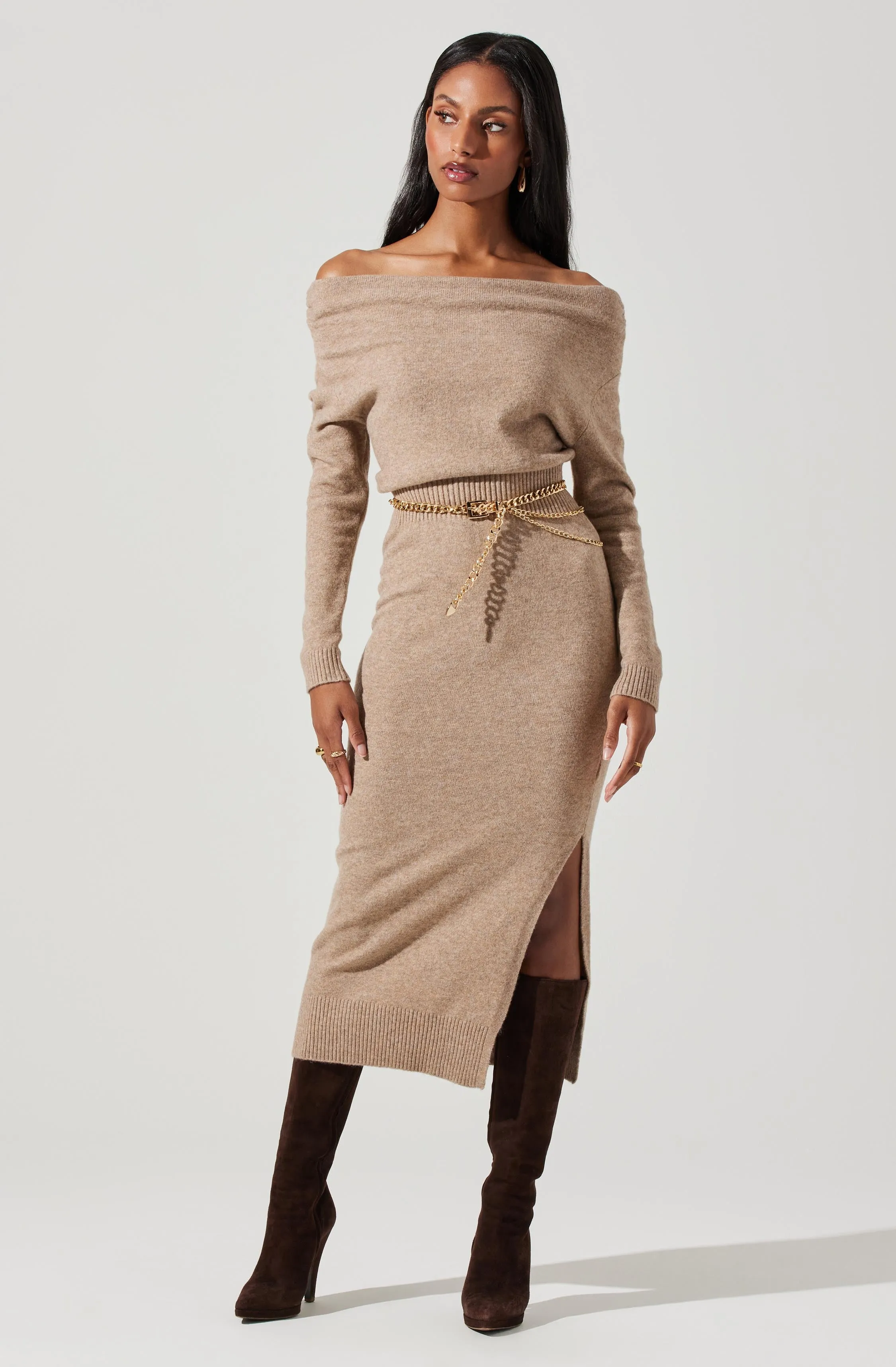 Cora Off Shoulder Sweater Dress