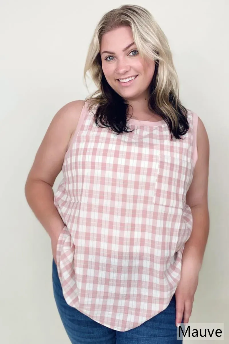 Cotton Bleu Cotton Check Tank Top