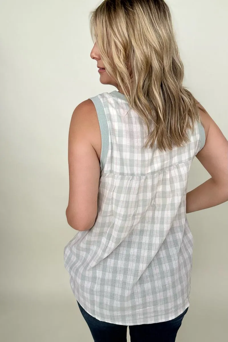 Cotton Bleu Cotton Check Tank Top