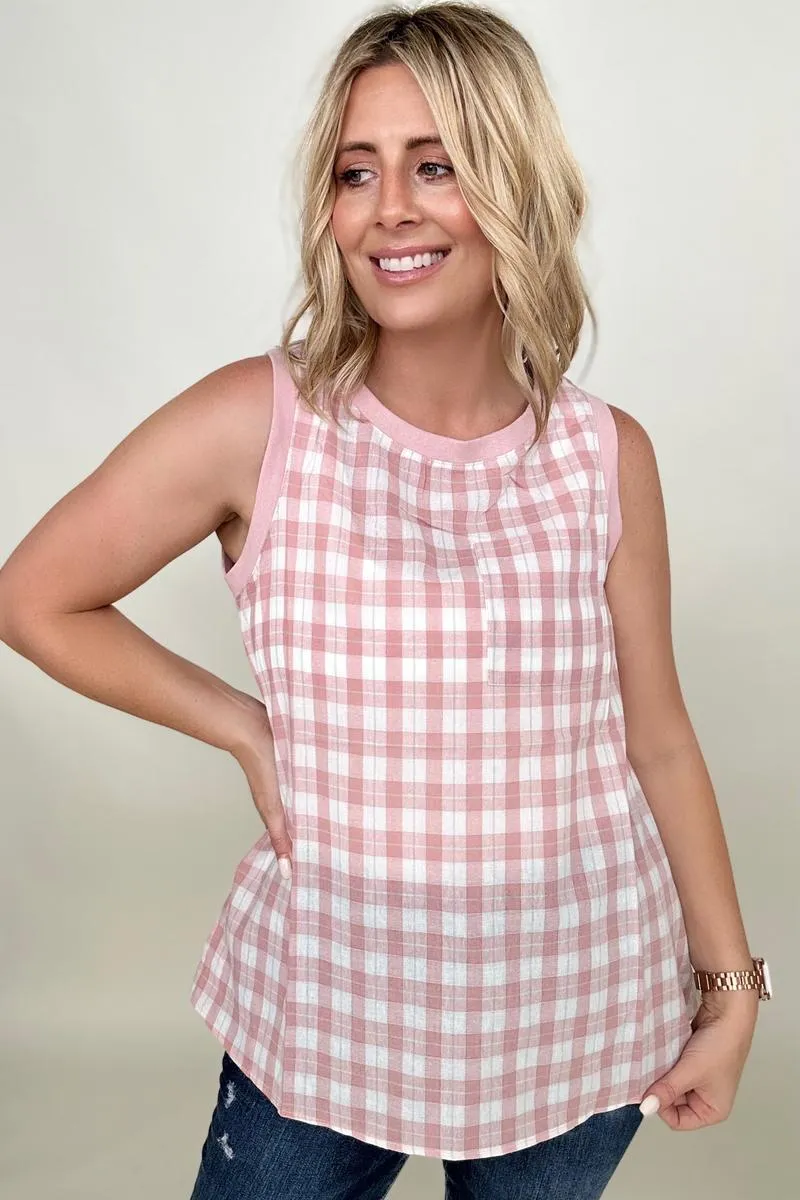 Cotton Bleu Cotton Check Tank Top