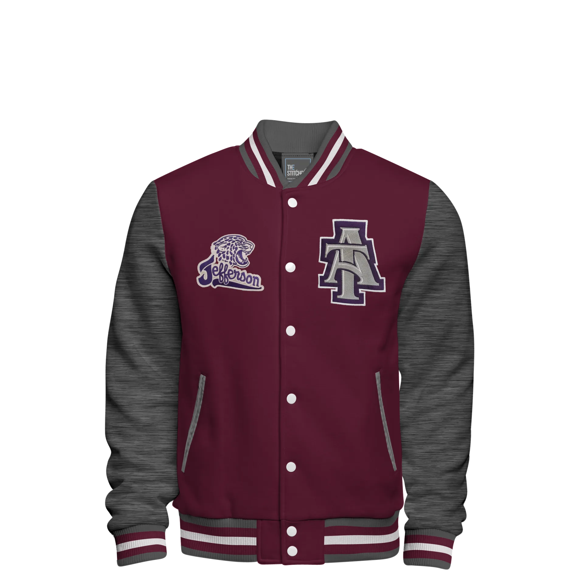 Cotton Fleece Varsity Jacket With Custom Printed Lining