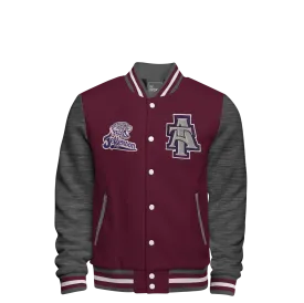 Cotton Fleece Varsity Jacket With Custom Printed Lining