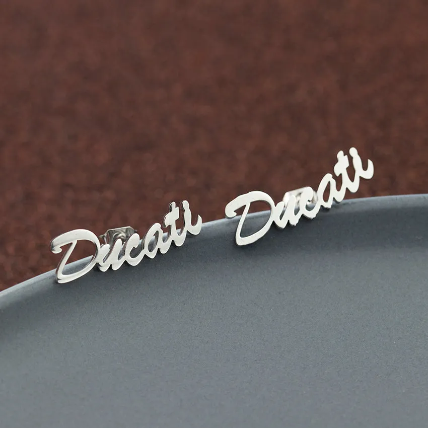 Custom Name Earrings- Exclusive Name Plate Stud Earring