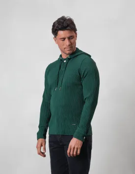 Dark Green Pleated Hoodie