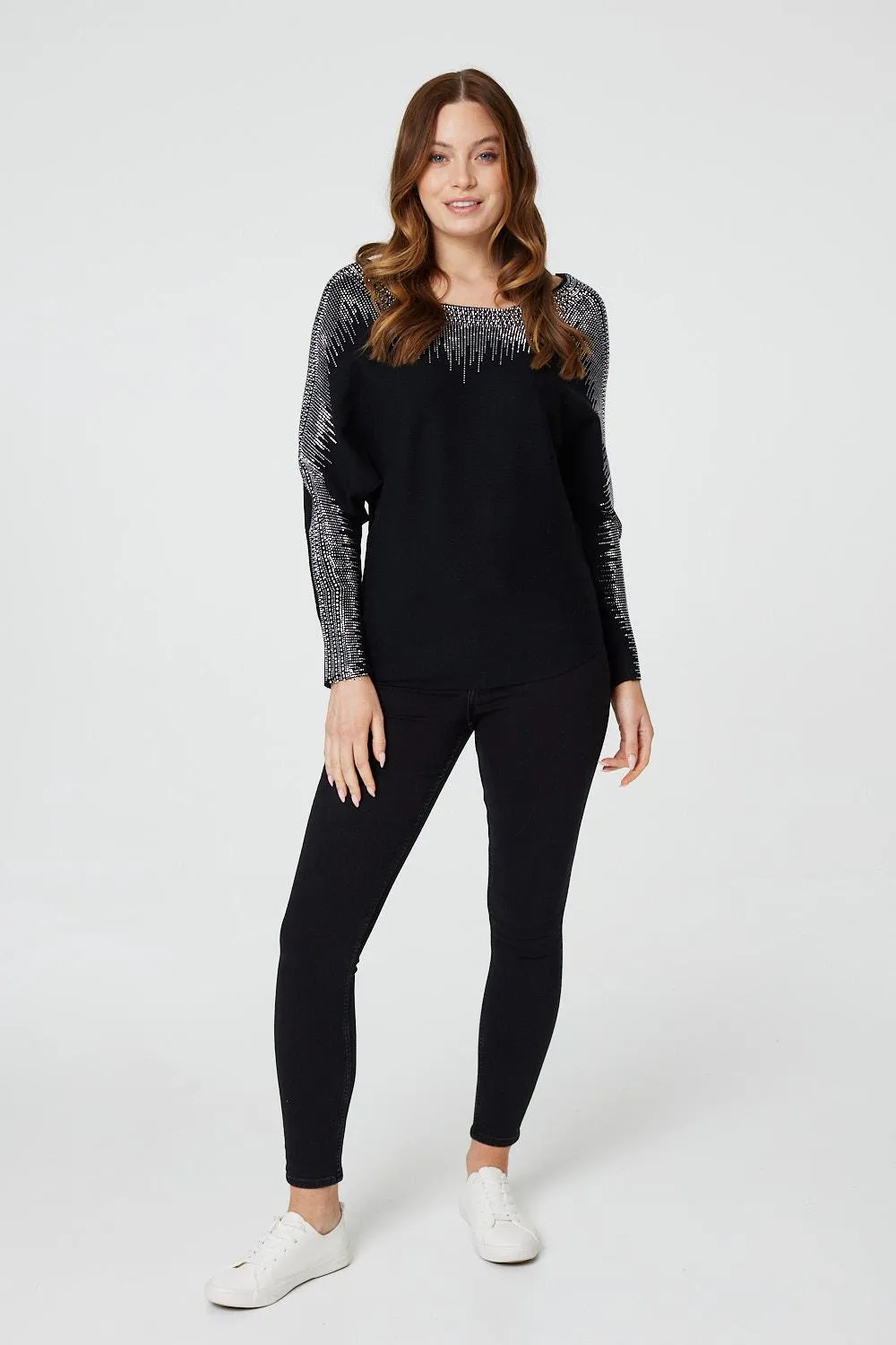 Embellished Diamante Knit Jumper