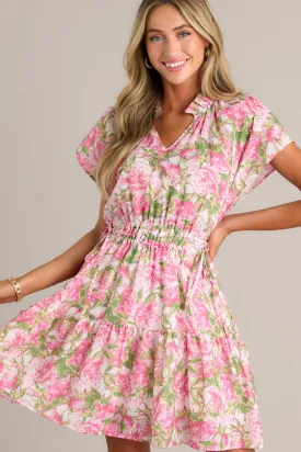 Endless Memories Pink Floral Mini Dress