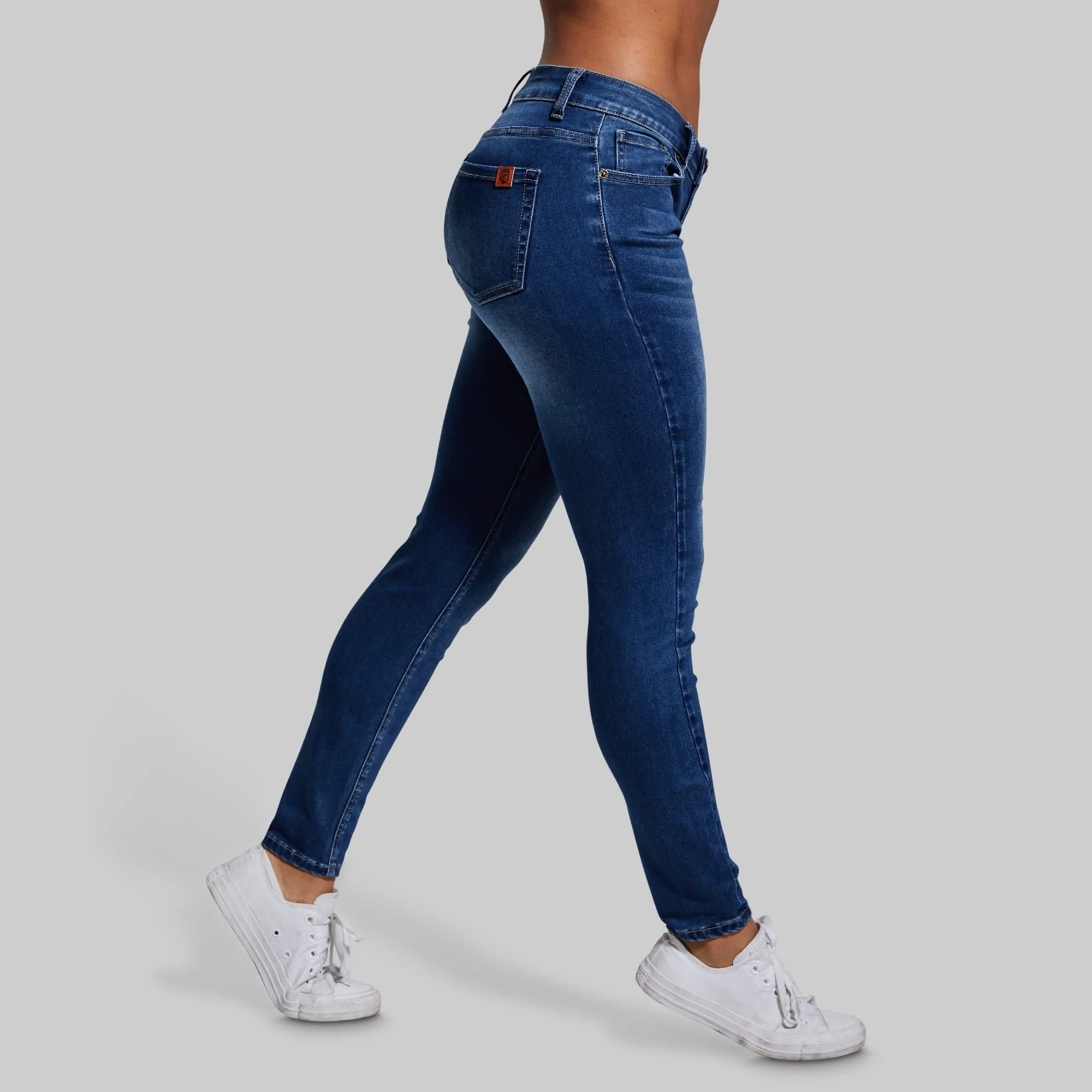 FLEX Stretchy Mid-Rise Skinny Jean (Dark Wash)