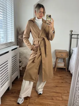 Freya Longline Belted Coat / Camel