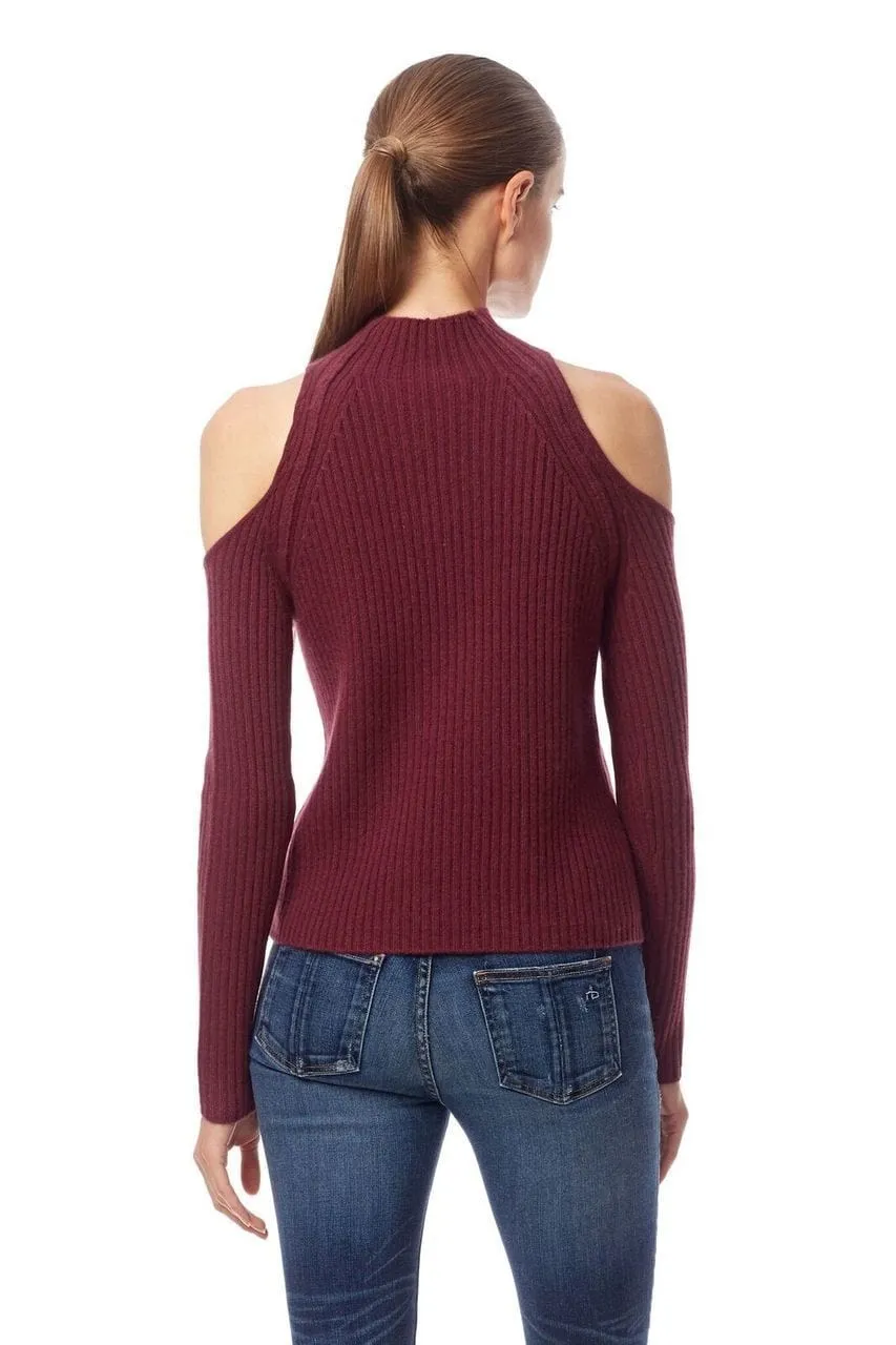 Gianna Cold Shoulder Sweater - Syrah