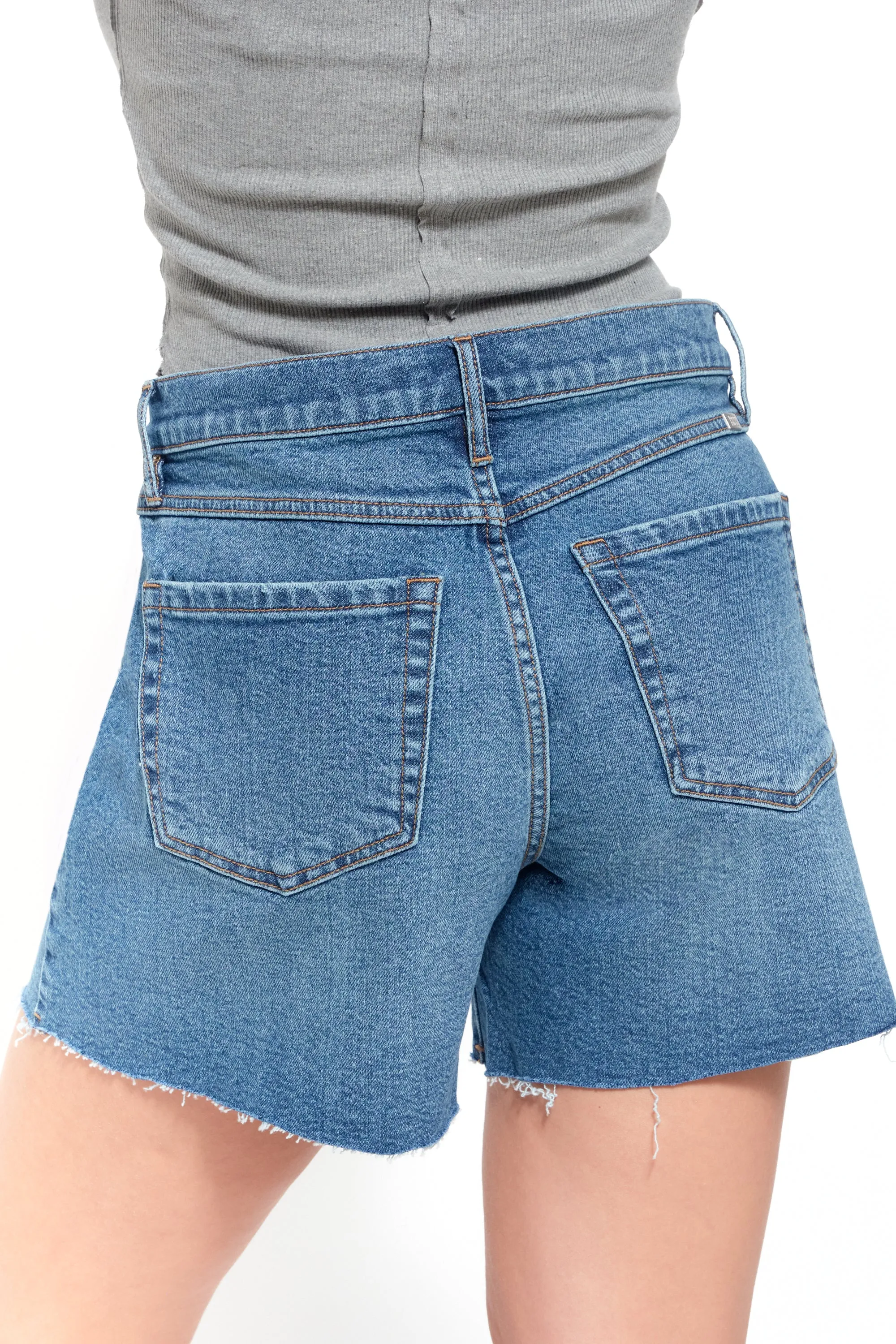 Indigo Denim Loose Shorts in Benny