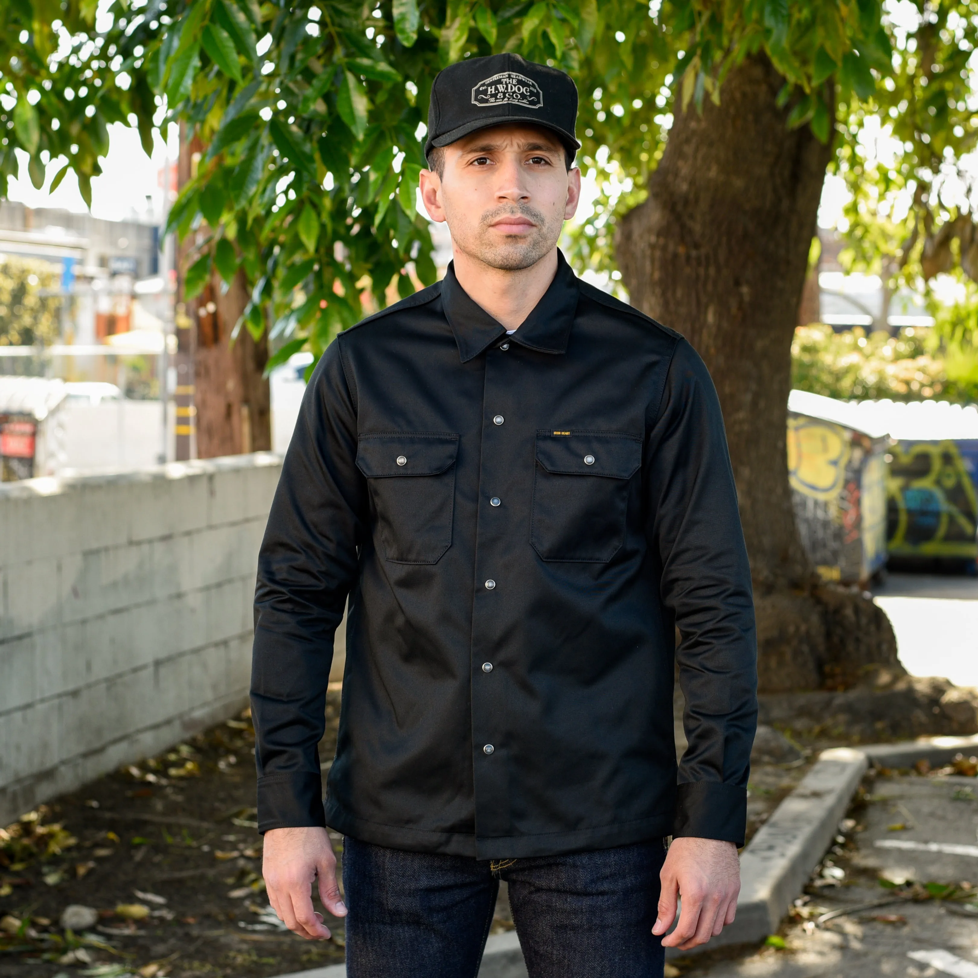 Iron Heart IHSH-383-BLK-NP 9oz T/C Mechanic Shirt Black FINAL SALE