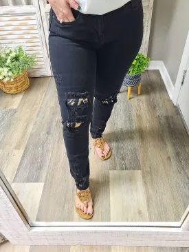 Jaylen Leopard Skinny Jeans