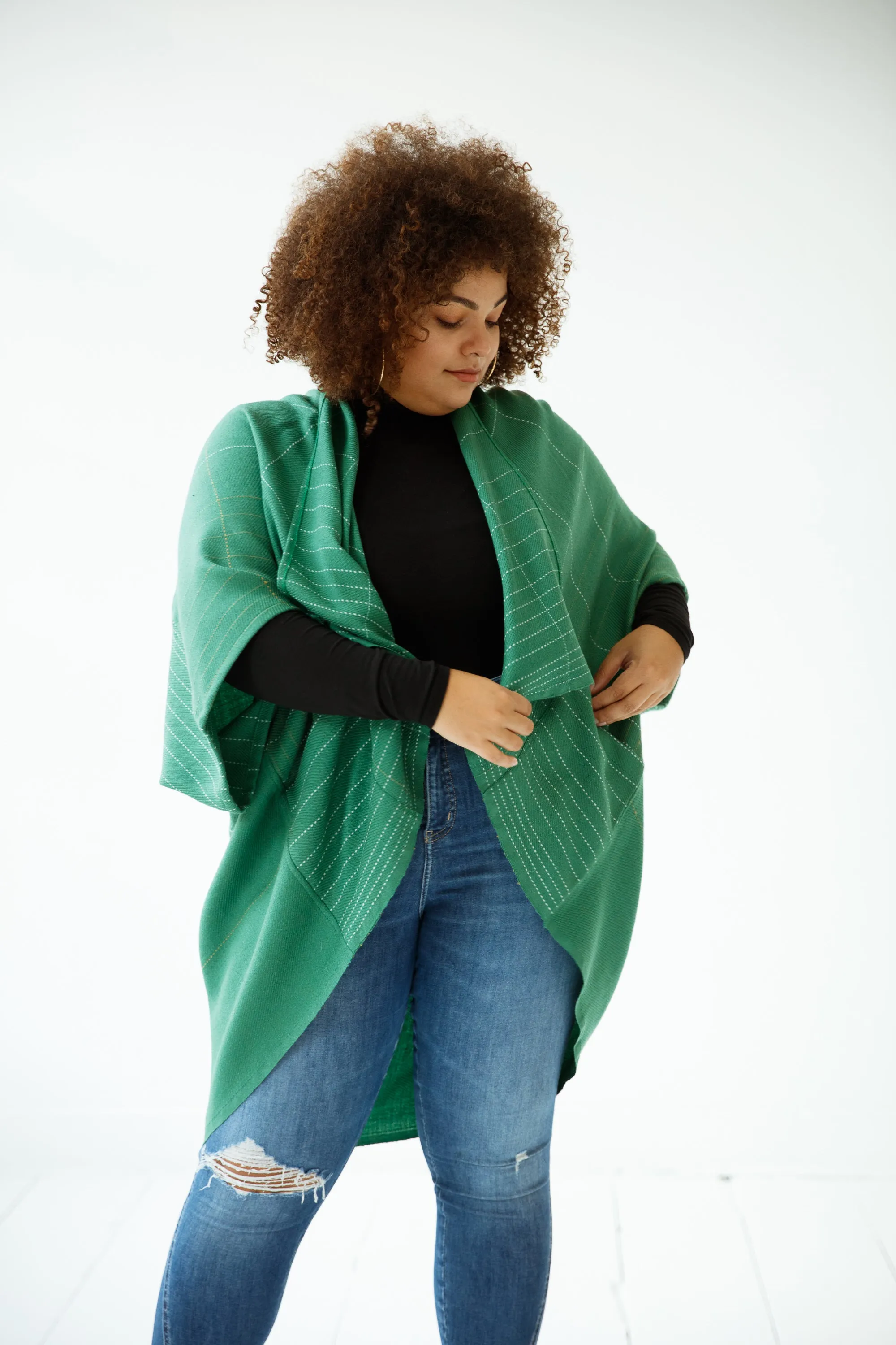 JULAHAS  Wool Kimono Warm Jade