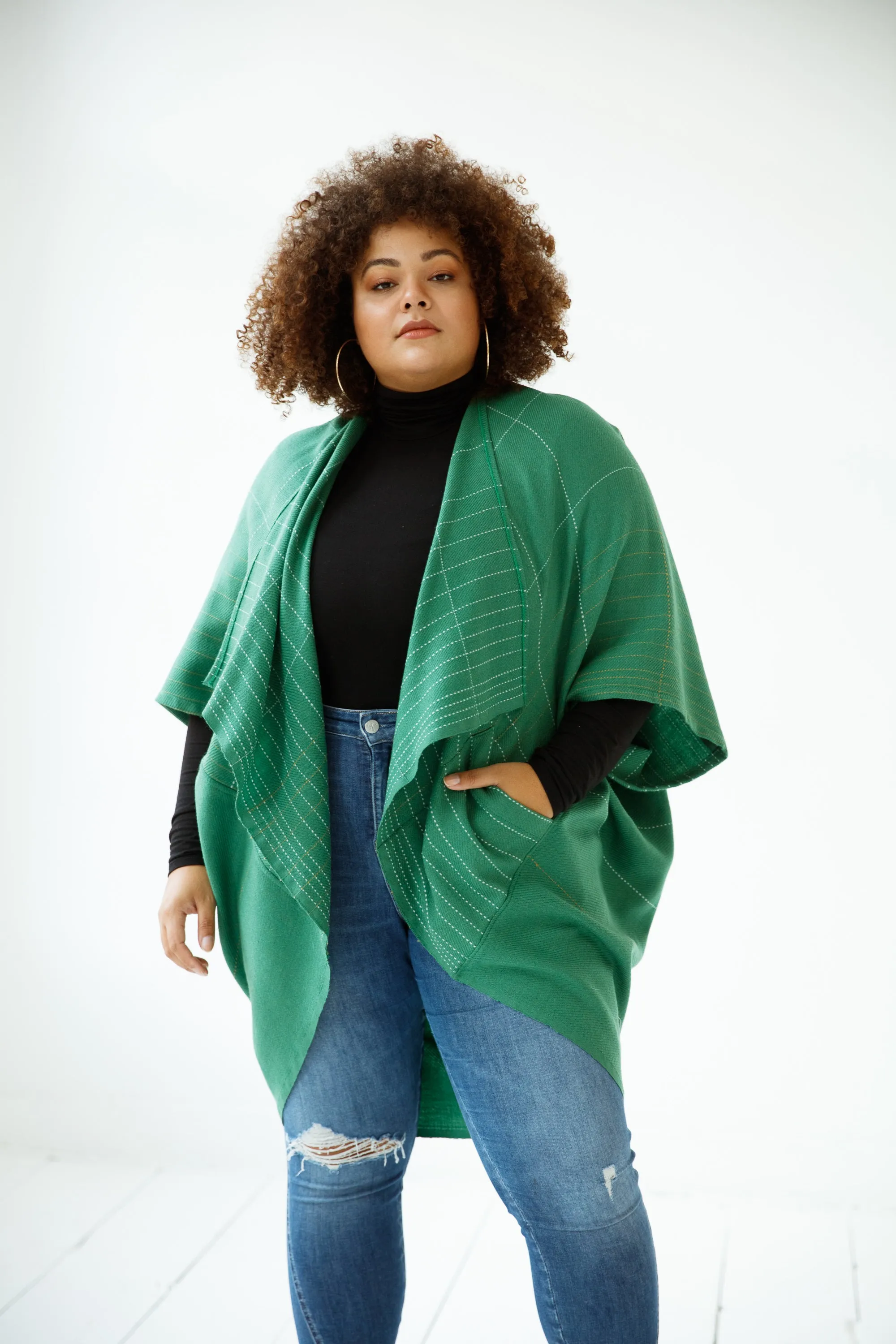 JULAHAS  Wool Kimono Warm Jade