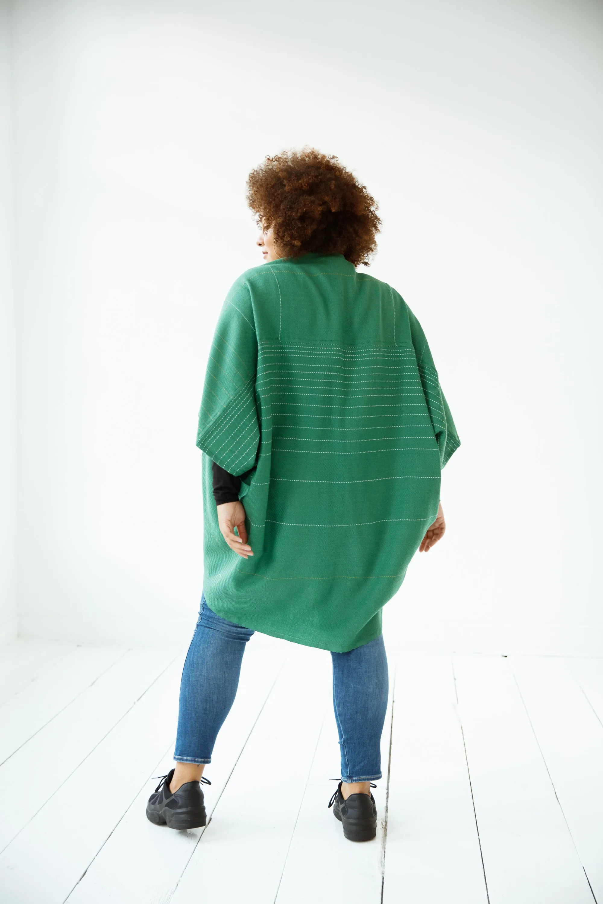 JULAHAS  Wool Kimono Warm Jade