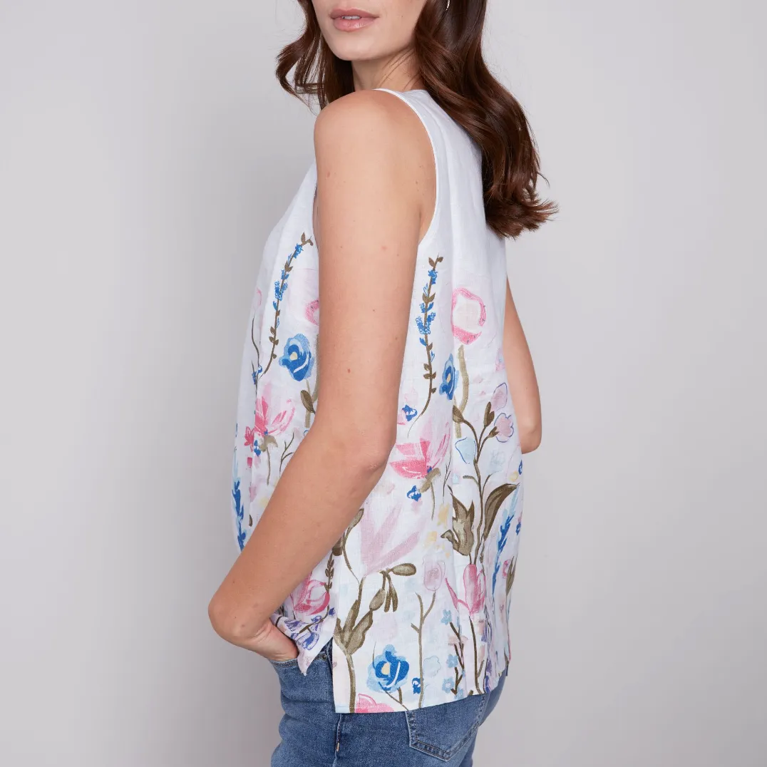 Linen Tank - Pastel Florals